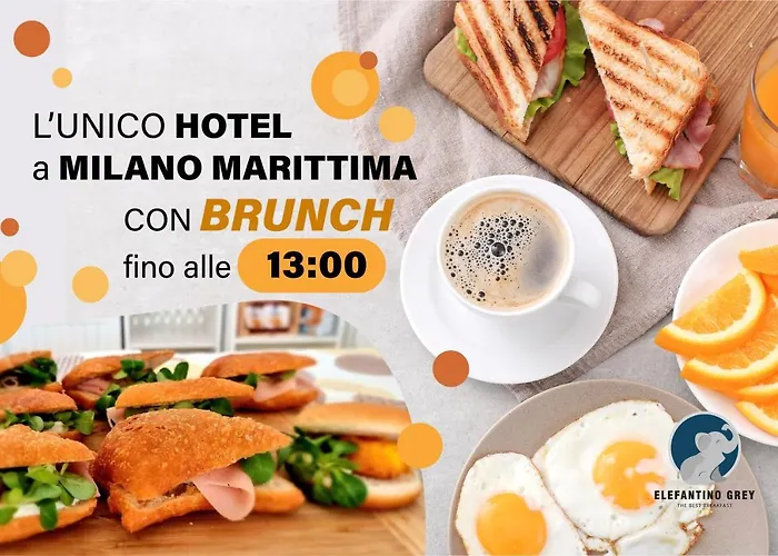 Elefantino Grey - Free Brunch & Breakfast Until 13-00 - Vicinissimi A Mirabilandia 3* Milano Marittima